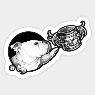 Bulldog Dream of Peanut Butter - Black Outlined Version Sticker